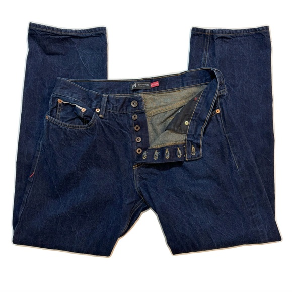 Marc Nelson Dark Wash Slim Straight Denim Jeans with Button Fly Size 38 - Picture 4 of 10